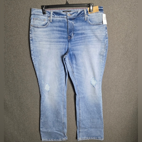 Maurices Edgely 18W Blue Distressed High Rise Slim Boot Jeans - Picture 1 of 4